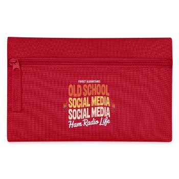 Old School Amateurfunk-Sozialmedien - Federtasche - Rot - Vorne