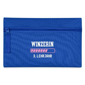 Winzerin Ausbildung 3 Lehrjahr drittes Jahr Lehre - Federtasche - Royalblau - Vorne