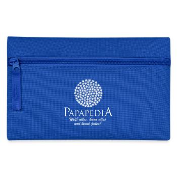papapedia wikpedia papa papa cadeau nouveau papa - Trousse - bleu royal - Devant