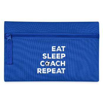EAT SLEEP COACH REPEAT Fußball Trainer Geschenk - Federtasche - Royalblau - Vorne