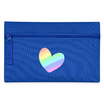 Coeur d'arc-en-ciel pastel - Trousse - bleu royal - Devant