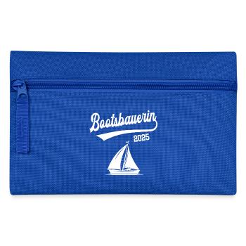 Bootsbauerin 2025 Ausbildung Bootsbauer Bootsbau - Federtasche - Royalblau - Vorne