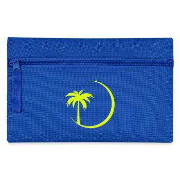 Neon palm tree in a circle - Pencil Case - royal blue - Front