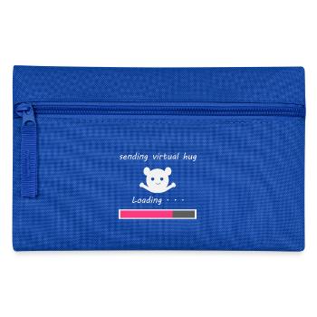 Sende virtuelle Umarmung - Federtasche - Royalblau - Vorne