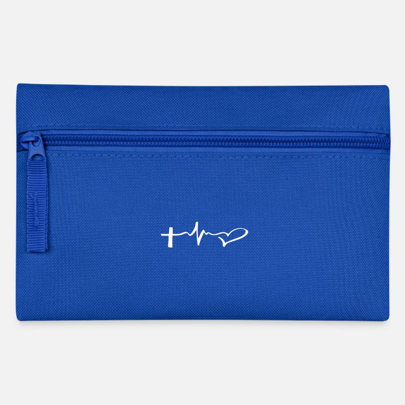 Kreuz Liebe (weiß) - Federtasche - Royalblau