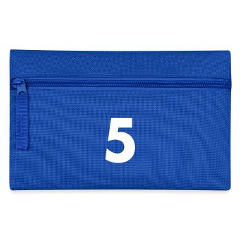 Zahl 5, Nummer 5, 5, five, Number five, Fünf - Federtasche - Royalblau - Vorne