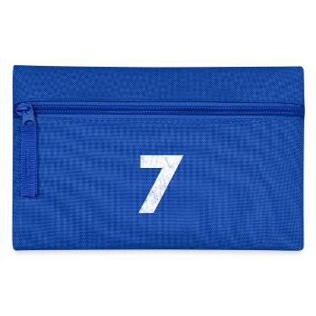 Zahl 7, Nummer 7, 7, seven, Number seven, Sieben, - Federtasche - Royalblau - Vorne