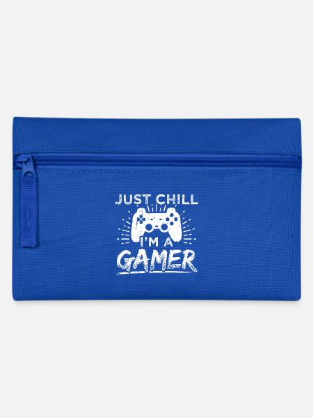 Funny Gamer Gaming Shirt Just Chill - Federtasche - Royalblau