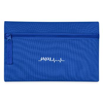 Joggen Herzschlag Geschenk rennen laufen heartbeat - Federtasche - Royalblau - Vorne