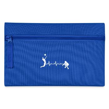 Herzschlag Volleyball ballsport geschenk heartbeat - Federtasche - Royalblau - Vorne