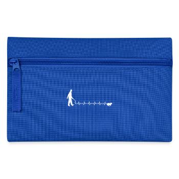 Spaziergang Herzschlag Hund gassi geschenk rasse - Federtasche - Royalblau - Vorne