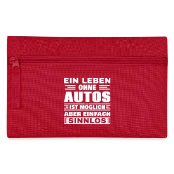Leben ohne Autos ist sinnlos - Federtasche - Rot - Vorne