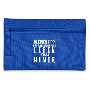 Passwort fürs Leben Humor Witzig Lustig Geschenk - Federtasche - Royalblau - Vorne