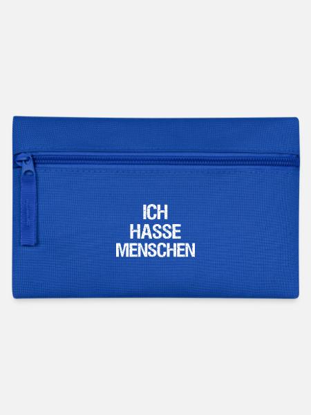 Ich hasse Menschen lustig Geschenkidee - Federtasche - Royalblau
