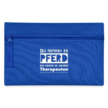 Du nennst es Pferd - Pferdeliebe Pferdefreund - Federtasche - Royalblau - Vorne