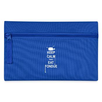 KEEP CALM AND EAT FONDUE Cheese Switzerland gift - Pencil Case - royal blue - Front