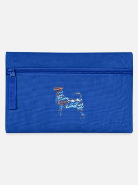 Chihuahua Wordcloud Characteristics - Pencil Case - royal blue