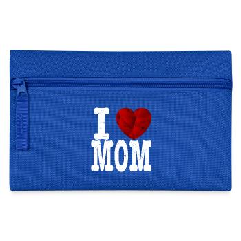 I love mom t shirt gift ruby heart mum - Pencil Case - royal blue - Front