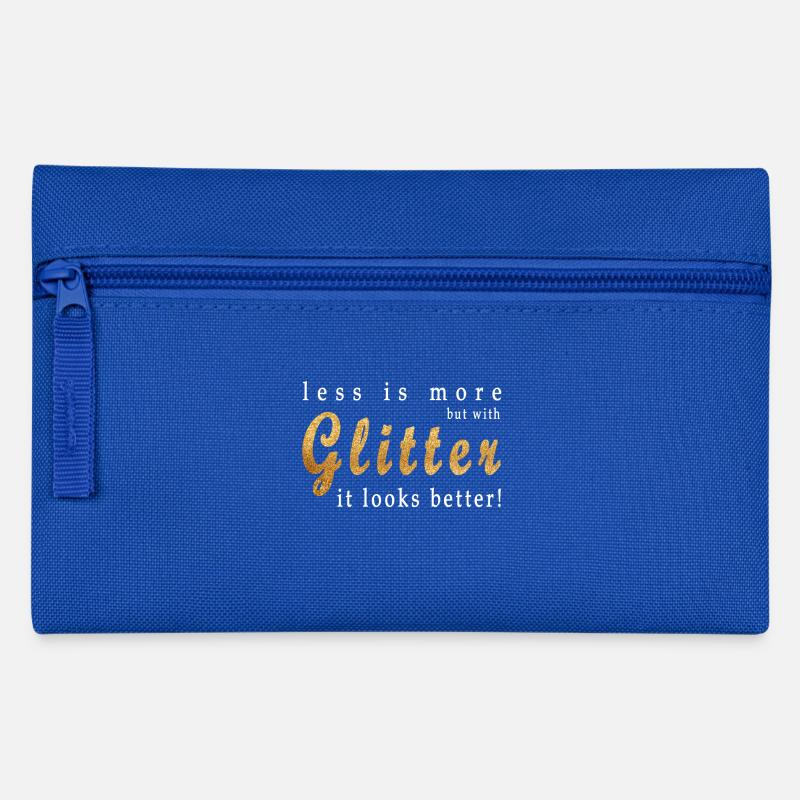 Glitter Gold Spruch Glitzer Sprüche Coole Lustige - Federtasche - Royalblau