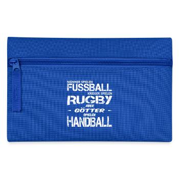 Handball Shirt - Götter spielen Handball - Federtasche - Royalblau - Vorne