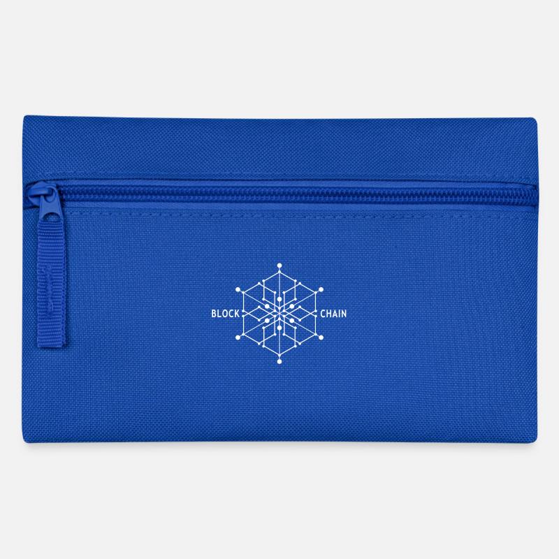 Block chain, Bitcoin, digitale Währung , Geschenk - Federtasche - Royalblau