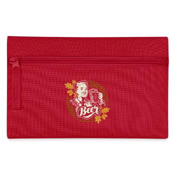 Retro man beer drinker t-shirt - Pencil Case - red - Front