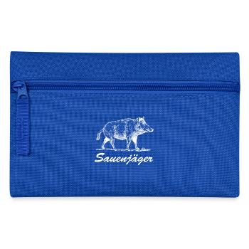 SAUENJÄGER WILDSCHWEIN WILDSAU Geschenkidee Motiv - Federtasche - Royalblau - Vorne
