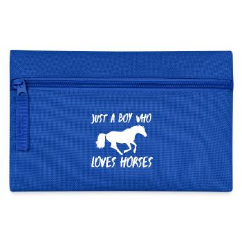 Garçon qui aime les chevaux d'équitation idée cadeau cheval - Trousse - bleu royal - Devant