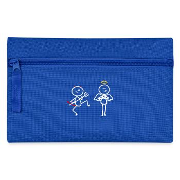 Angel devil god religion funny opposites - Pencil Case - royal blue - Front