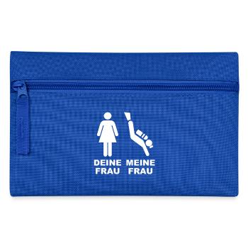 Deine Frau - Meine Frau - Federtasche - Royalblau - Vorne