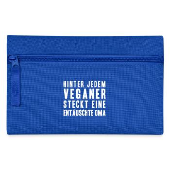 Veganer Oma Omie Essen Geschenkidee - Federtasche - Royalblau - Vorne