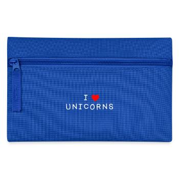 i love unicorns unicorn s ore idea love heart - Pencil Case - royal blue - Front