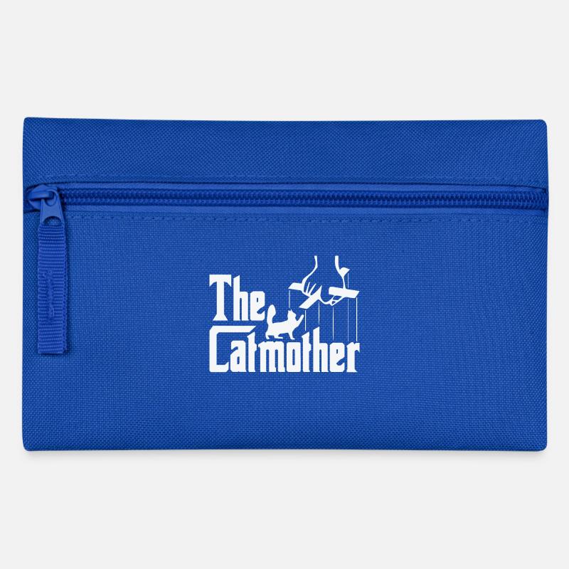 Lustige Katze - Federtasche - Royalblau