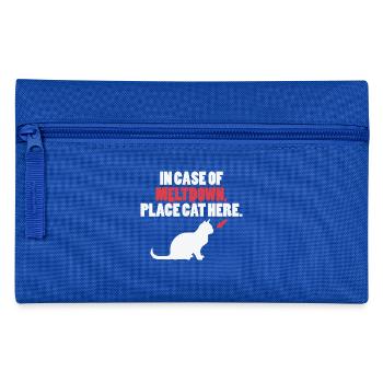 Chat drôle - Trousse - bleu royal - Devant