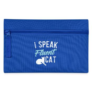 Chat drôle - Trousse - bleu royal - Devant
