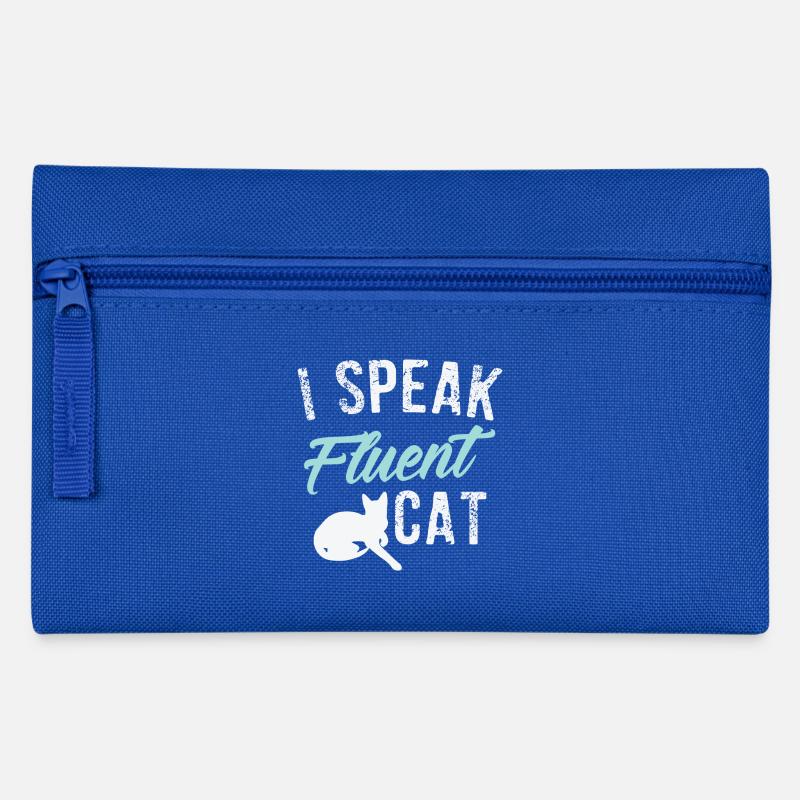 Lustige Katze - Federtasche - Royalblau