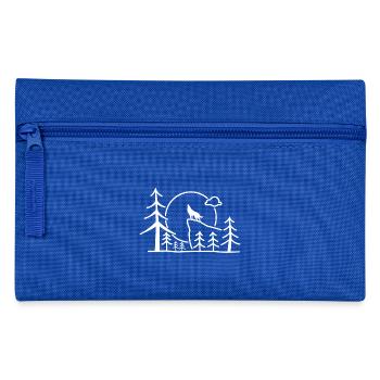Wolf Wildnis Geschenk Wald Mond wild Natur Felsen - Federtasche - Royalblau - Vorne
