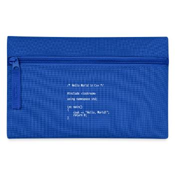 Bonjour le monde C ++ Programmer Nerd Shirt - Trousse - bleu royal - Devant