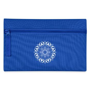 Wonderland weiß | Geschenkidee - Federtasche - Royalblau - Vorne