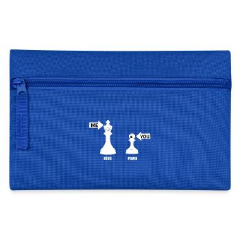 Schachkönig und Bauern - Du und Ich - Schach - Federtasche - Royalblau - Vorne