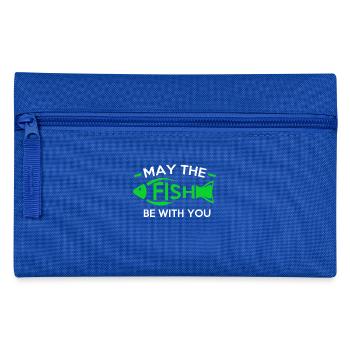 Design "Möge der Fisch bei dir sein" - Federtasche - Royalblau - Vorne