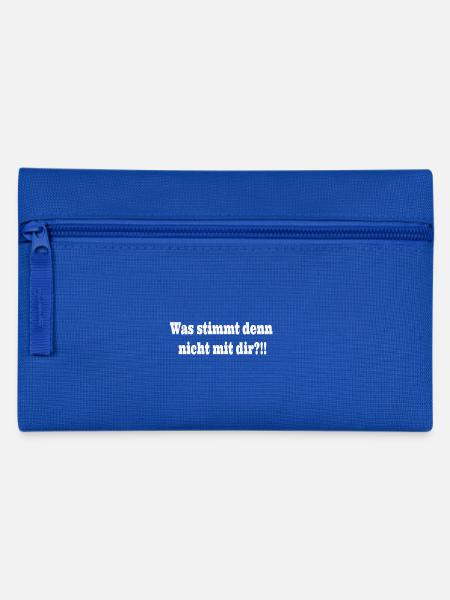 Was stimmt denn nicht mit dir - Federtasche - Royalblau