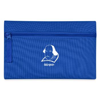 Shakespeare head (in white) - gift idea - Pencil Case - royal blue - Front