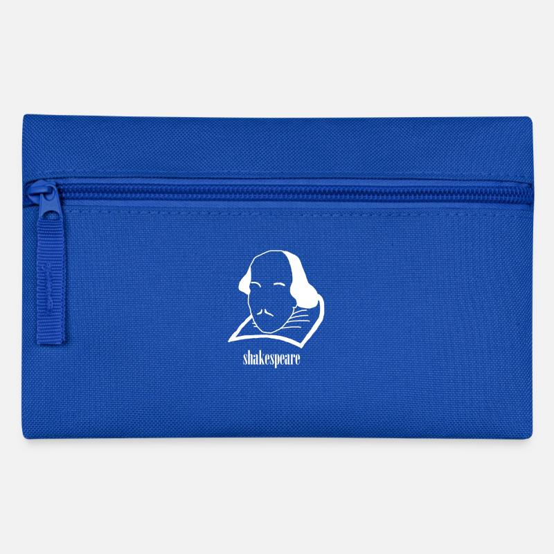 Shakespeare Kopf (in weiß) - Geschenkidee - Federtasche - Royalblau