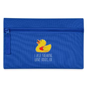Duck - Squeak duck - Bath duck - I love ducks - Pencil Case - royal blue - Front