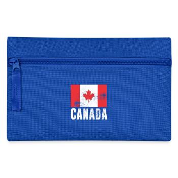 Canada Flag Canadian Flag Vintage Retro - Pencil Case - royal blue - Front
