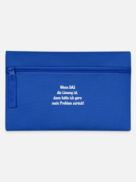 Solution -> Problem Back - Great gift idea - Pencil Case - royal blue