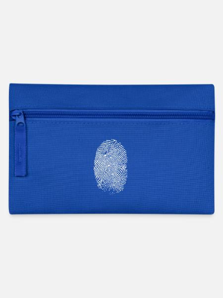 Fingerabdruck weiß - Federtasche - Royalblau