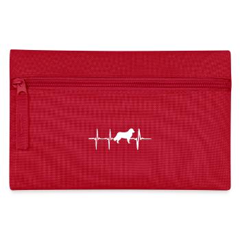 Berner Sennenhund Herzschlag Geschenkidee Geschenk - Federtasche - Rot - Vorne
