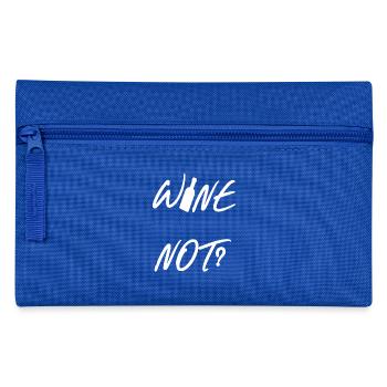 Wine not? | Wein | witzig - Geschenkidee - Federtasche - Royalblau - Vorne